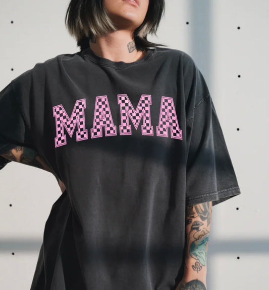 Mama pink checkered 
