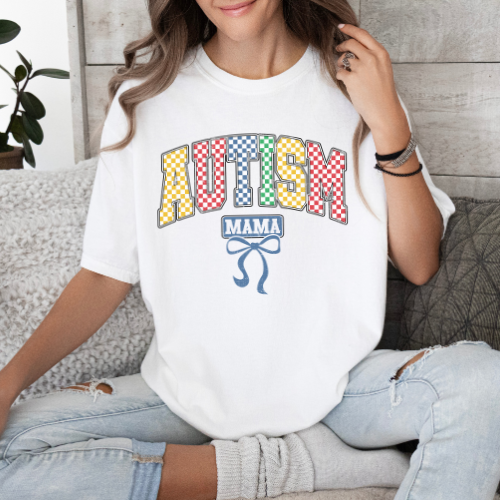 Autism Mama - checkered
