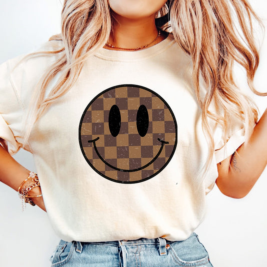 Checkered smiley face