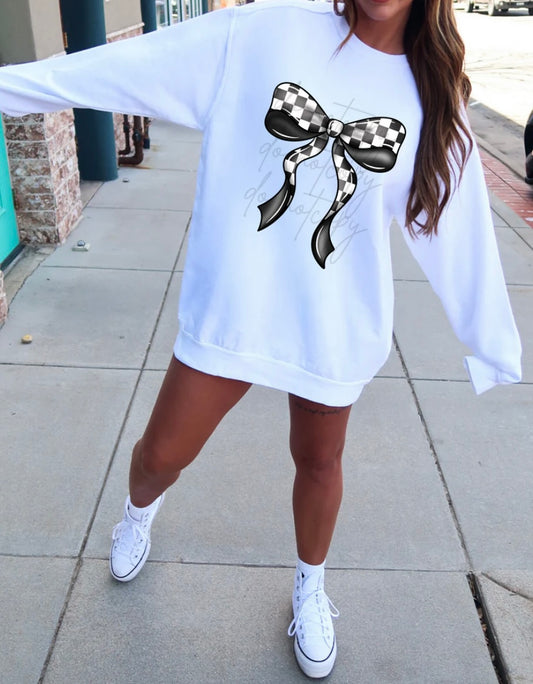 Black & white checkered bow