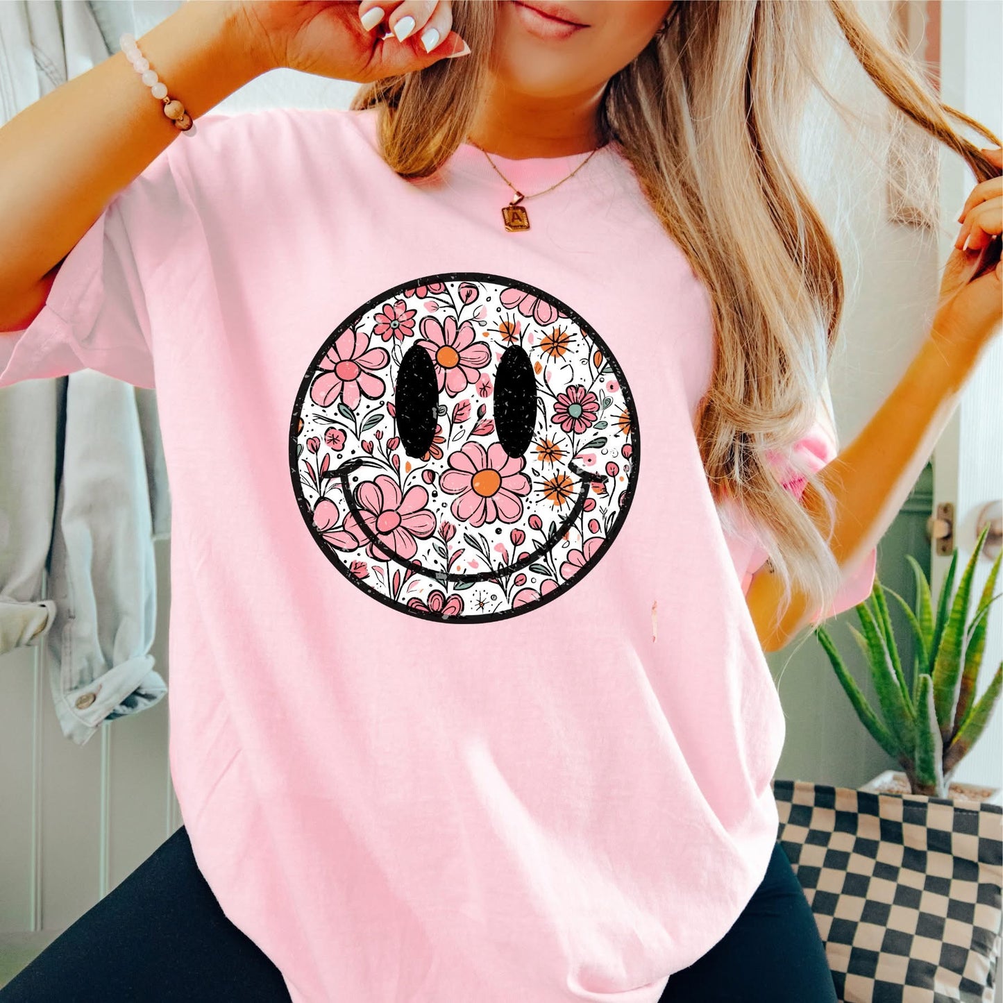 Floral smiley face