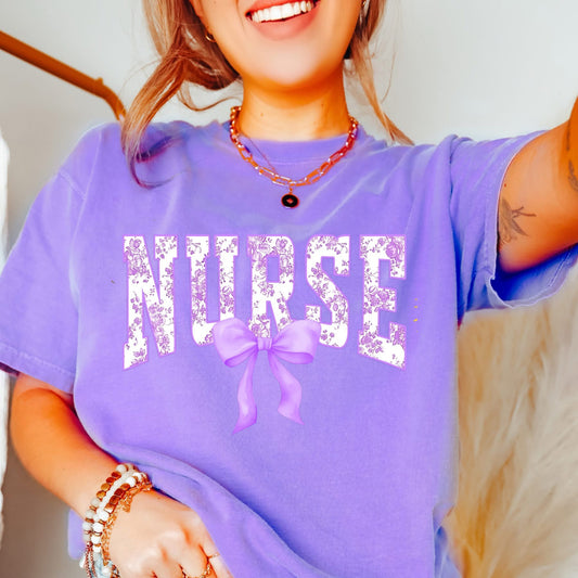 Nurse Purple Bow